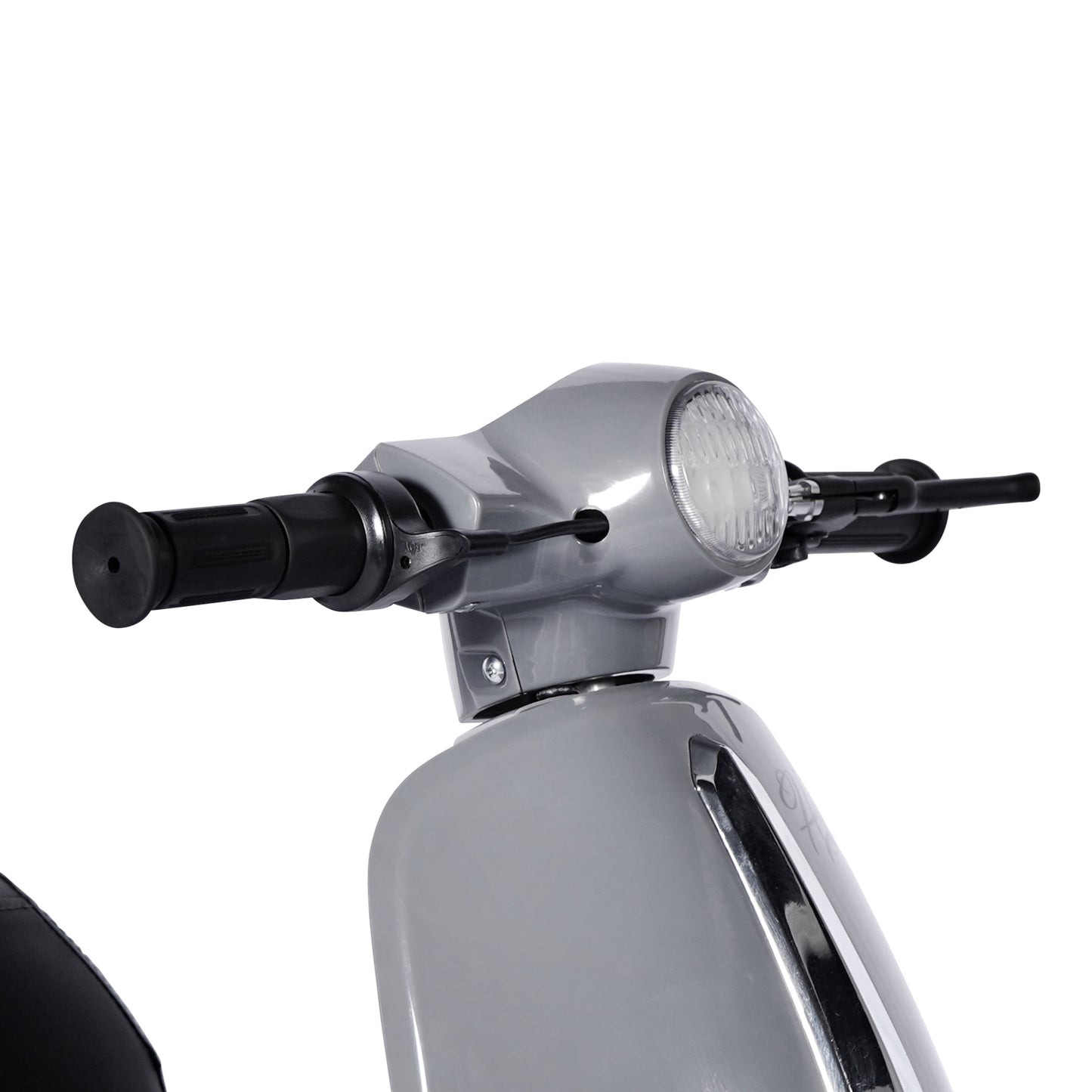 24 Volt Hyper Toys Retro Scooter, Silver, Battery Powered Electric Scooter with Easy Twist Throttle