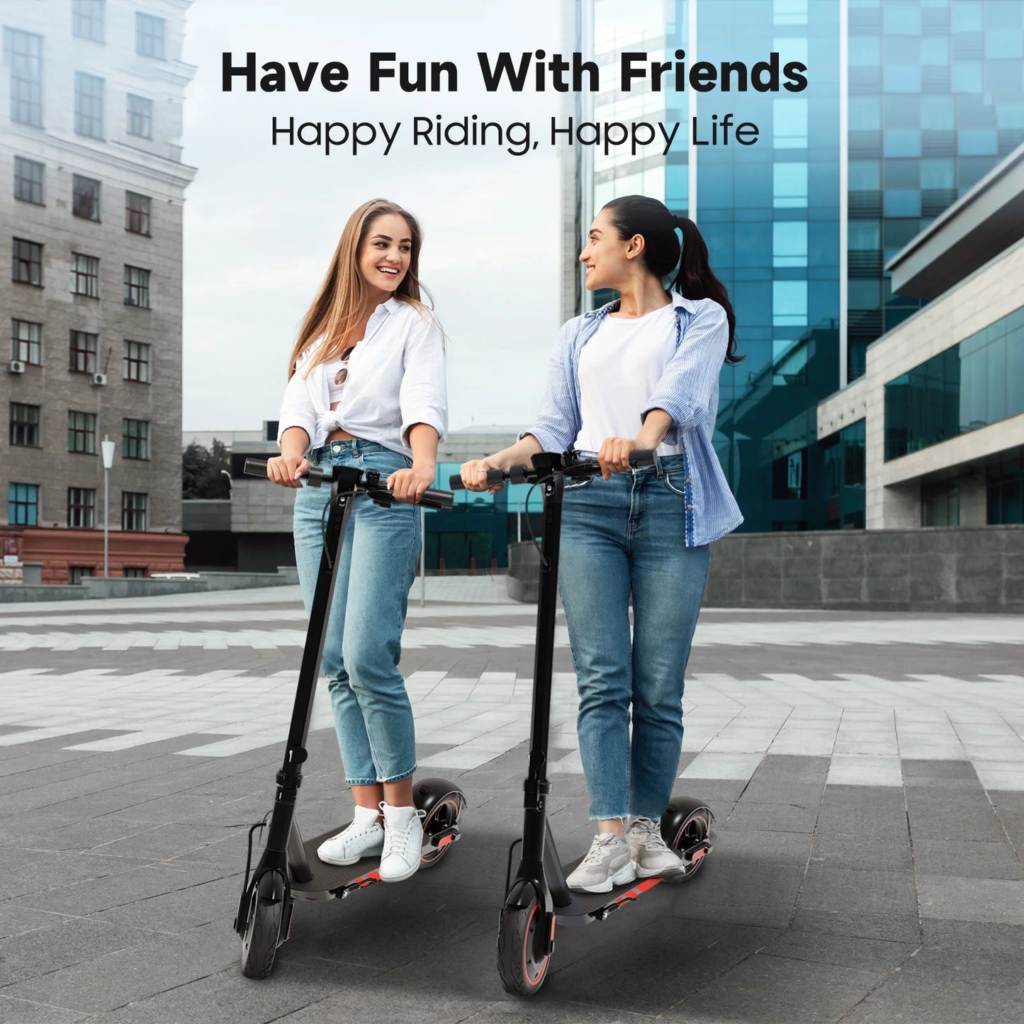 Electric Scooter for Adults, 500W Motor, 10"Air Tires, up to 22 MPH and 22-28 Miles Range, Foldable Commuter E Scooter with Drum Braking System and Smart APP Control Red