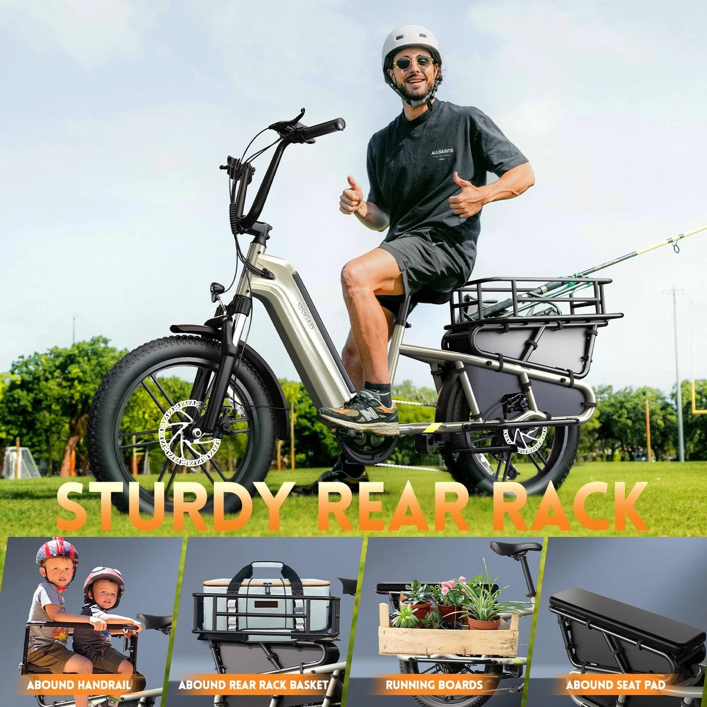 Electric Bike for Adults, Peak 1500W Motor, E Mountain Bike, 20'' Fat Tire Ebike, Fast Cargo Ebikes, Electric Bicycle 48V/500Wh UL2849