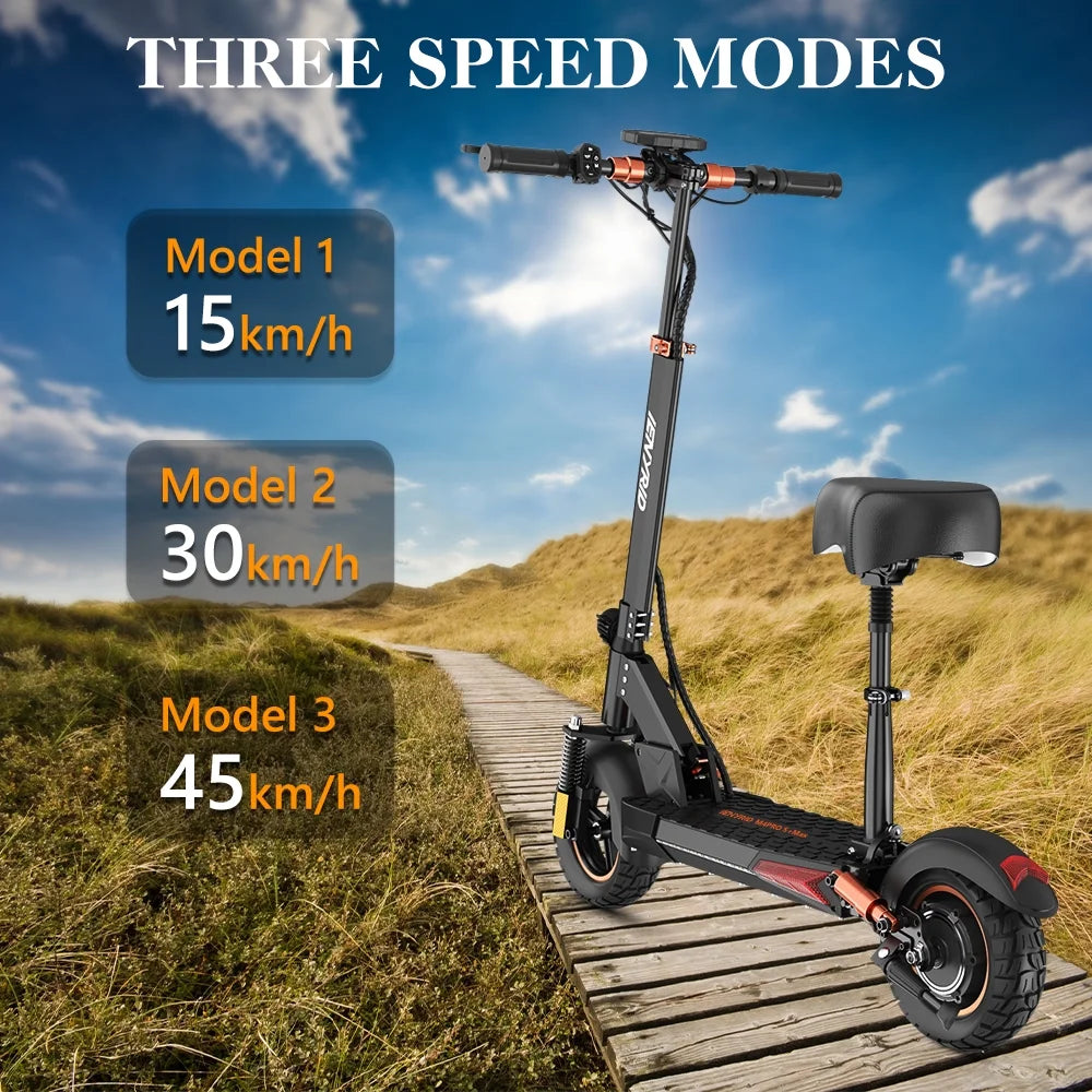 800W Electric Scooter with Seat for Adults 48V 12.5AH 28Mph & 31Miles Foldable E Scooter Max Load 265Lbs
