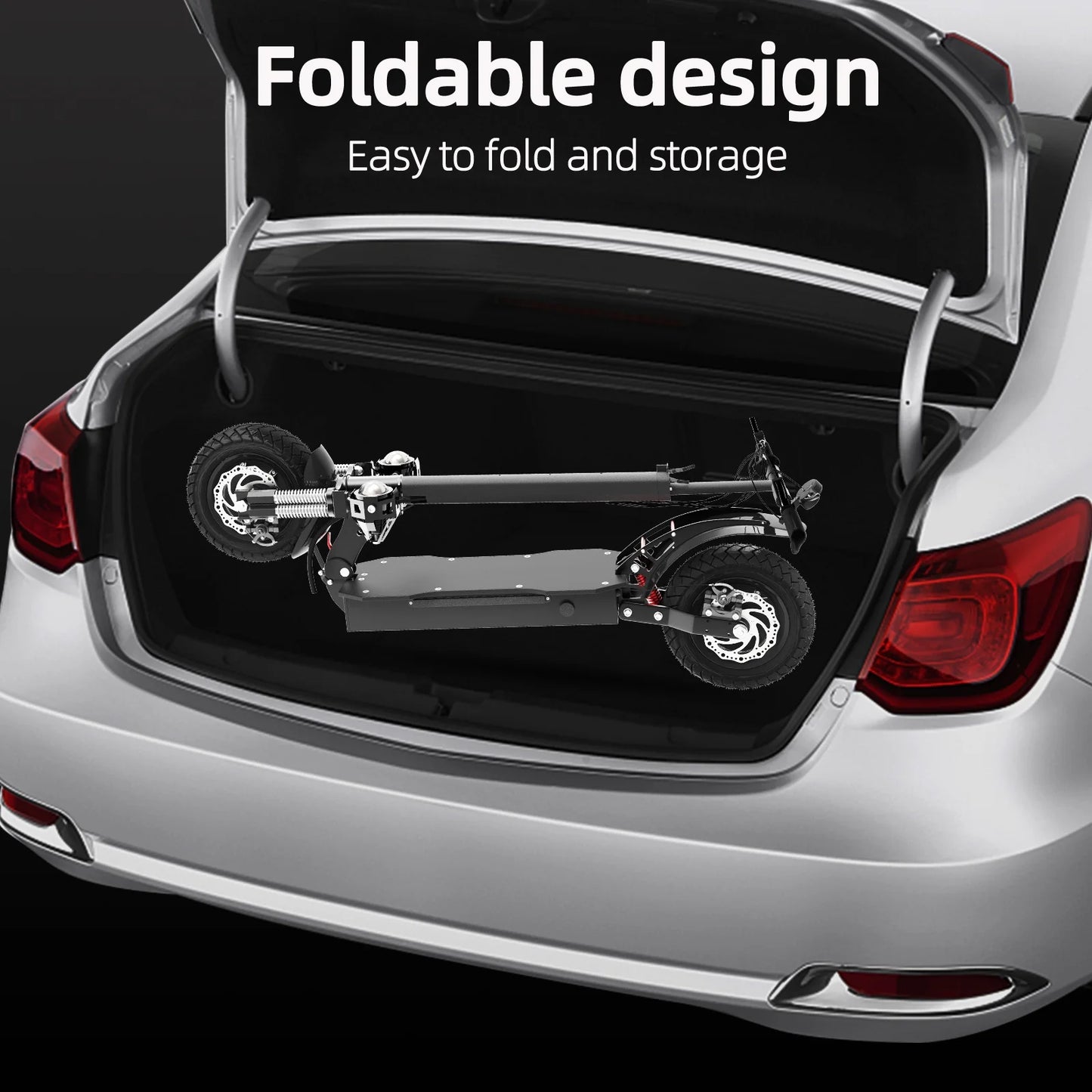 60V Adults Electric Scooter, 3200W Dual Motor up to 45Mph Speed, 50 Miles Max Range with 1200Wh Battery, Dual Disc Brake System and Shock Absorbers