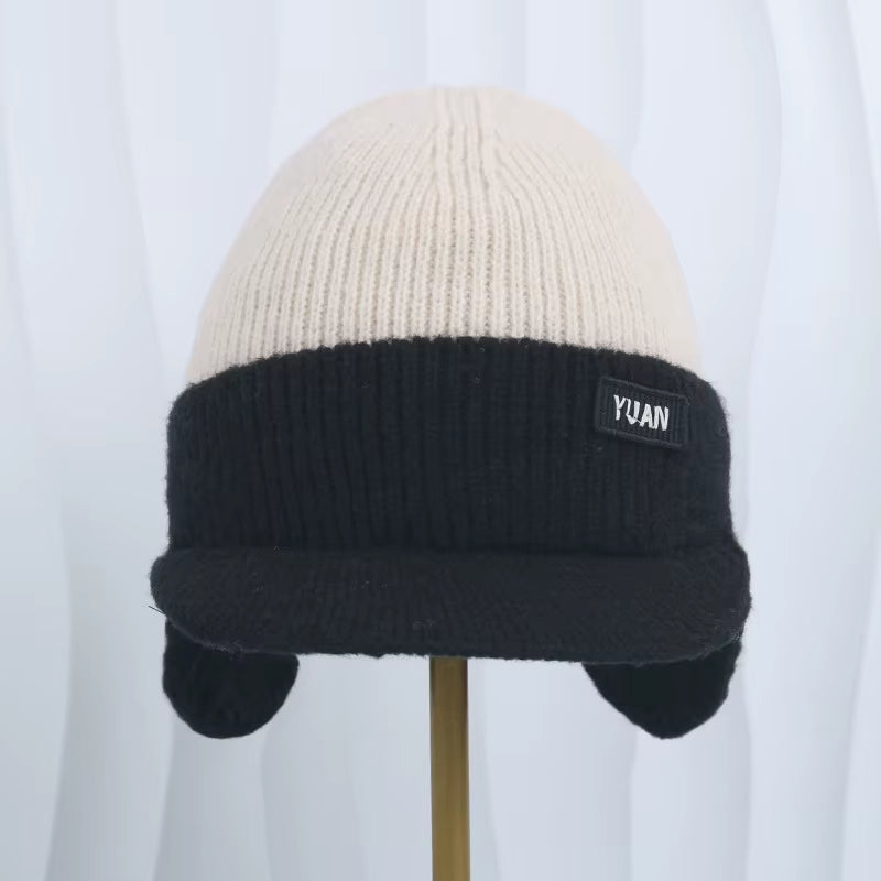 Winter Thermal Knitted Baseball Cap Thickened Ear Protection Warm Hat Windproof Men Women Outdoor Sports Running Hiking Beanie