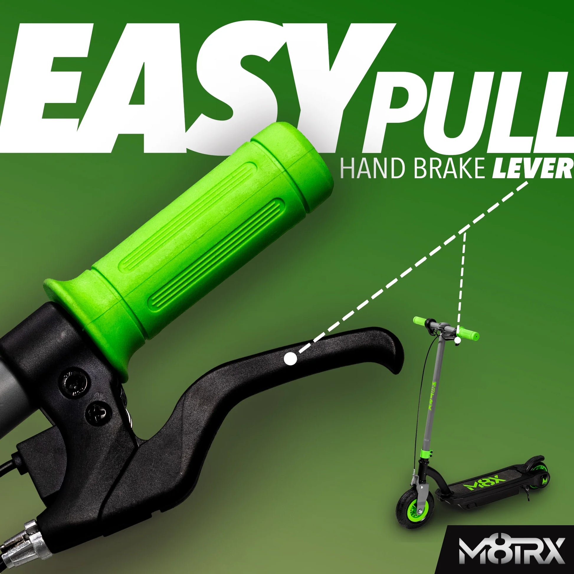 Green 24 Volt Kids Electric Scooter, 8" Air Filled Tire, Speeds up to 10Mph, Kids Ages 8+