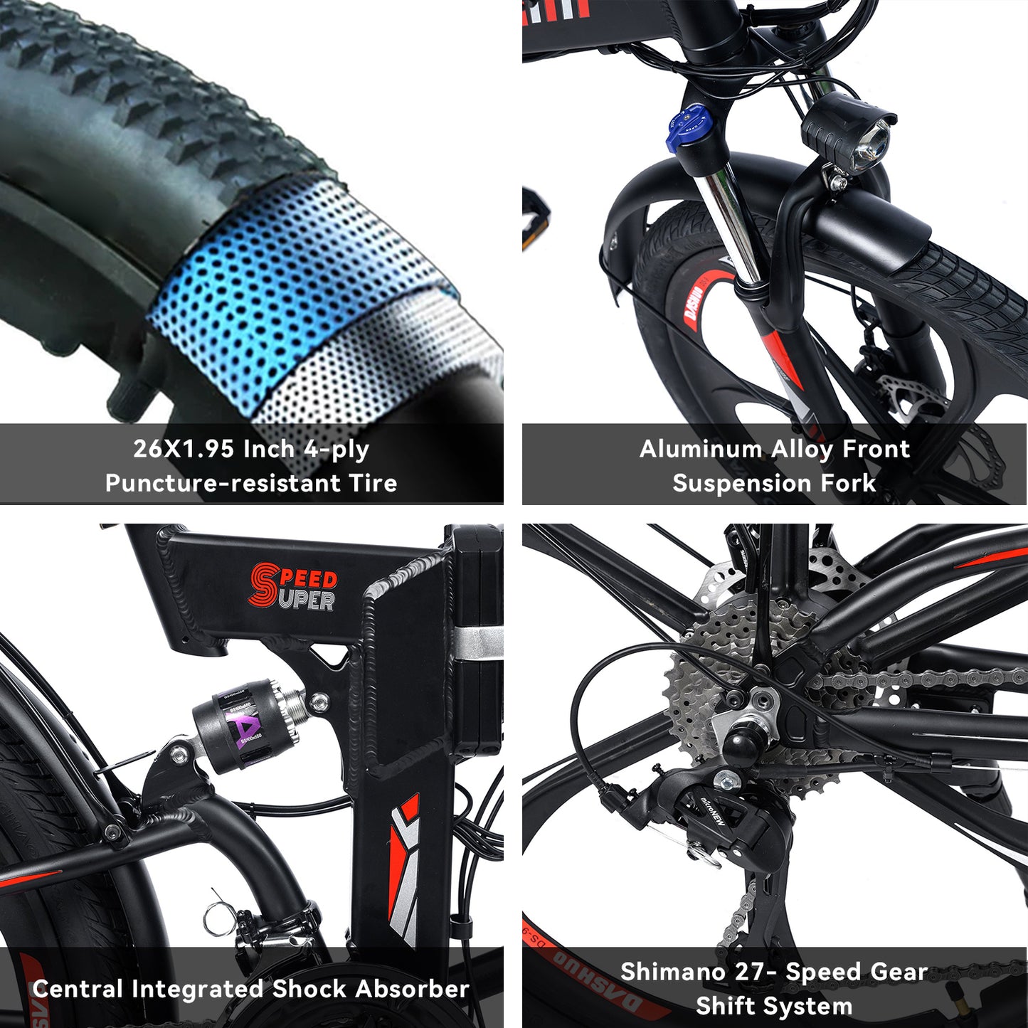 750 W Folding Ebike Lghtweight Electric Bike for Adults, 48V 17AH Foldable Ebike Commuter Electric Bikes with Shimano 27 Speed, Shimano Hydraulic Brakes, UL2849