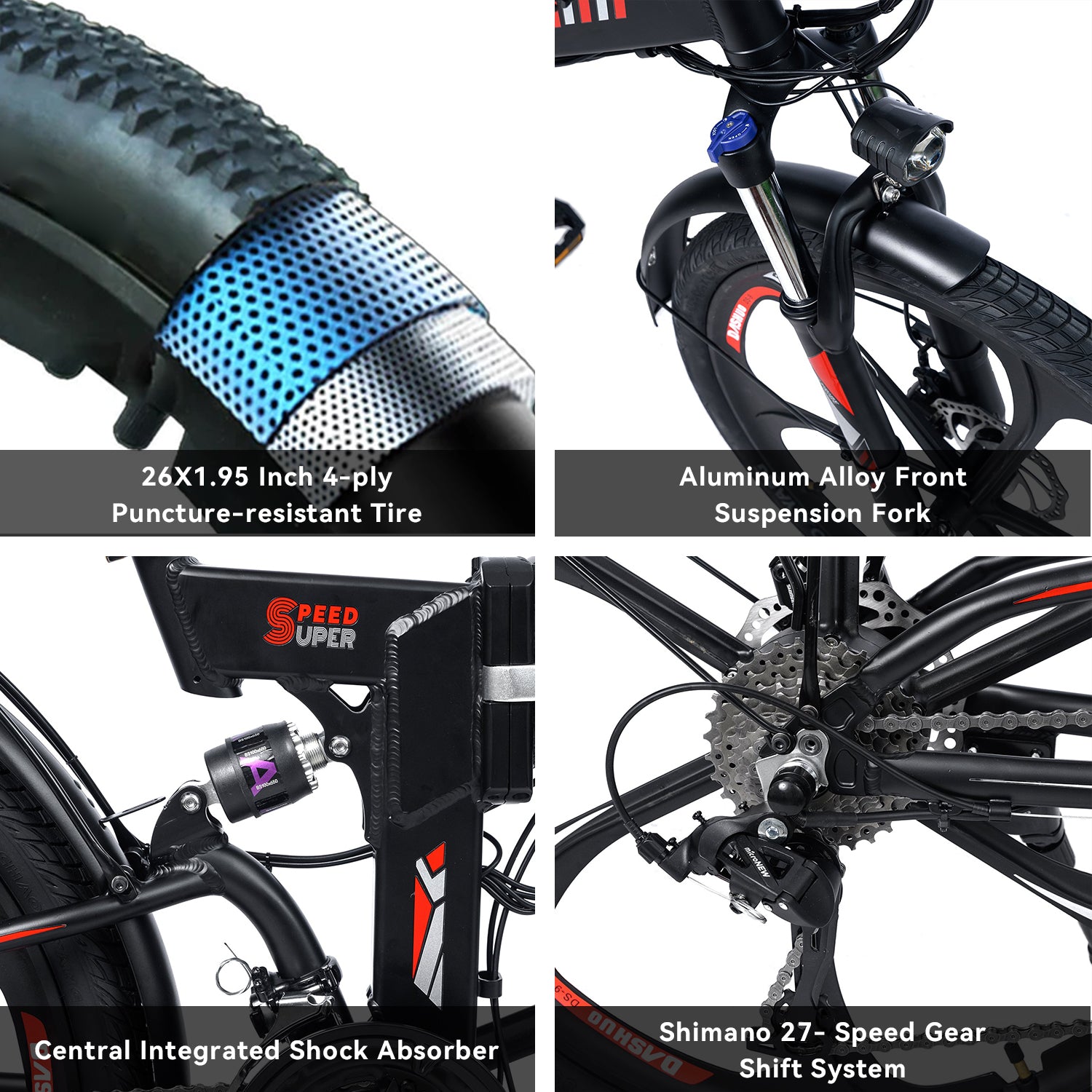 750 W Folding Ebike Lghtweight Electric Bike for Adults, 48V 17AH Foldable Ebike Commuter Electric Bikes with Shimano 27 Speed, Shimano Hydraulic Brakes, UL2849