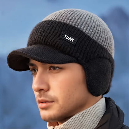 Winter Thermal Knitted Baseball Cap Thickened Ear Protection Warm Hat Windproof Men Women Outdoor Sports Running Hiking Beanie
