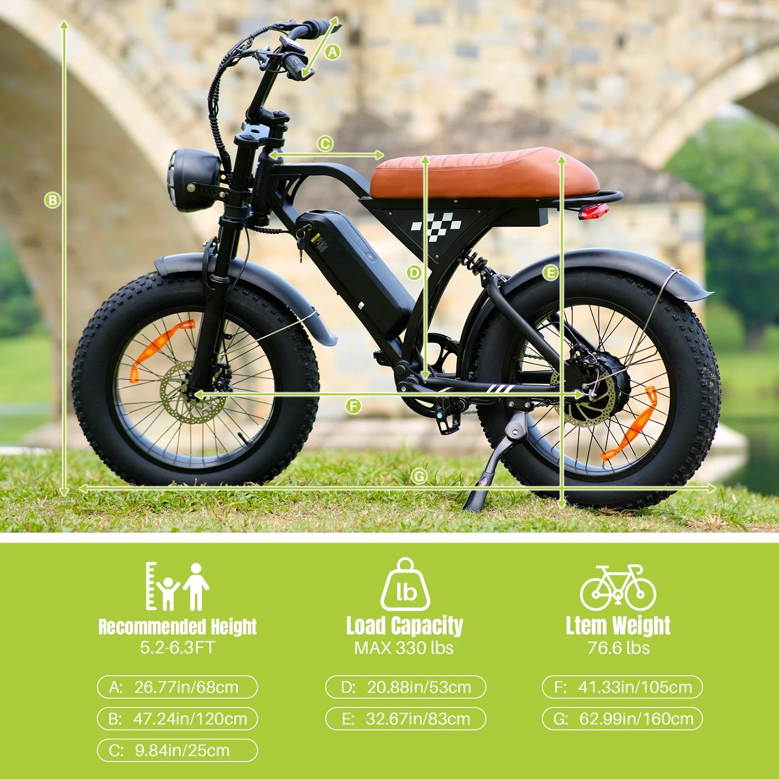 20"X 4.0 Fat Tire Electric Bicycle,1000W Peak Motor E-Bike Adults, 65 Miles Electric Bike with 20Mph,Dual Shock Absorber, 7-Speed,, 42V 10.4Ah Removable Battery