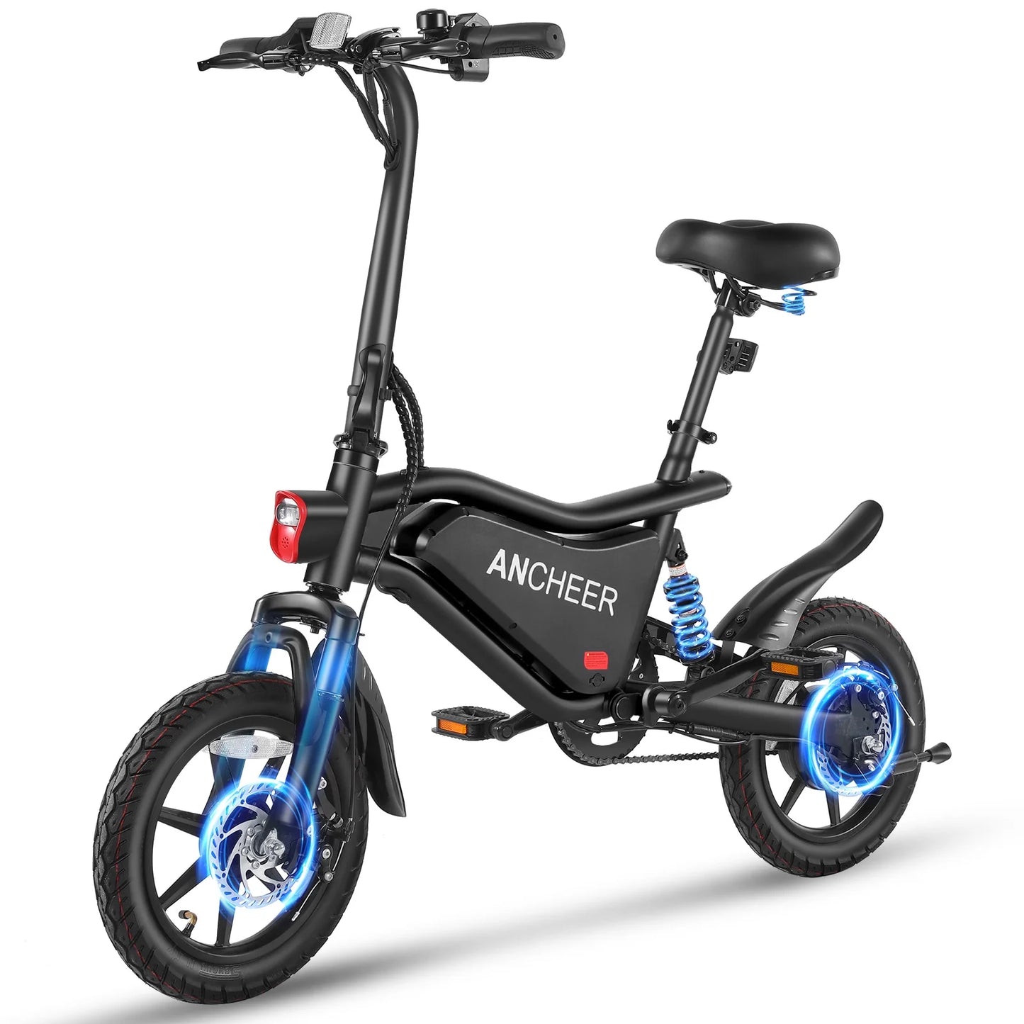 Peak 500W Electric Bike for Adults, Foldable Electric Bikes with 48V 374Wh Battery, 14" Electric Bicycle for Men Women, LCD Digital Display, Cruise Control Ebikes, Dual Suspension Fork UL2849