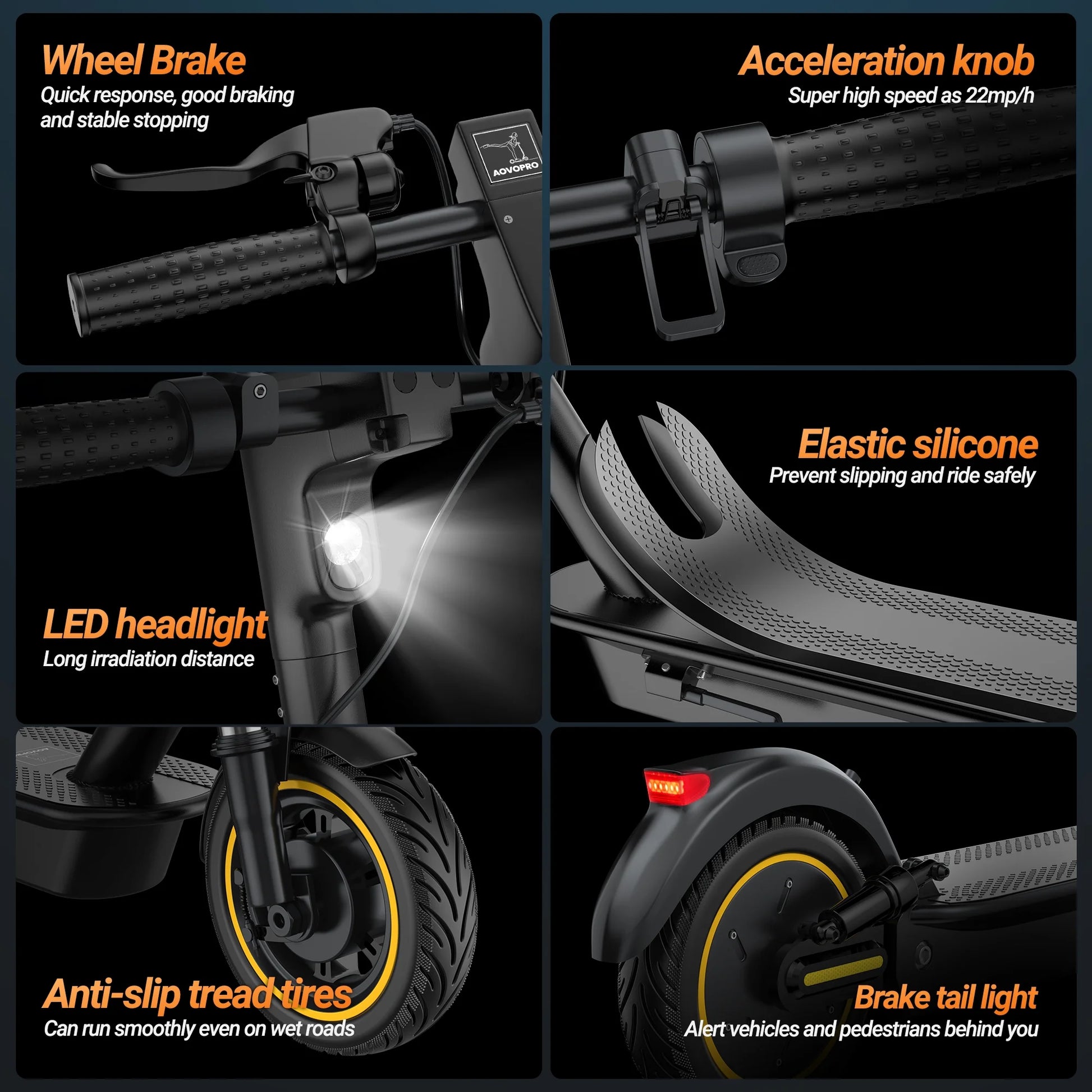 ESMAX 500W 10' Foldable Electric Scooter for Adults with Air Tire and Dual Shock Absorption, Dual Braking