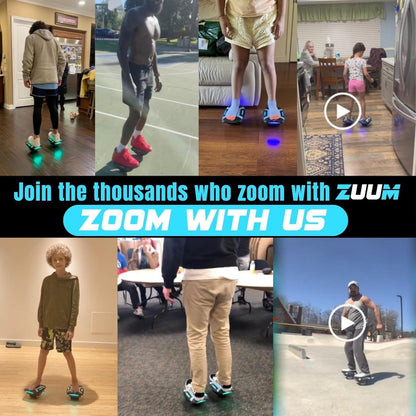 Zuums - Zuum Shoes Self Balancing Electric Skates Seen on Shark Tank - Portable - 350W 7MPH 2Hr Ride - Hoverboard Skates for Kids Adults Hoverboard Shoes Scooter (Midnight Black)