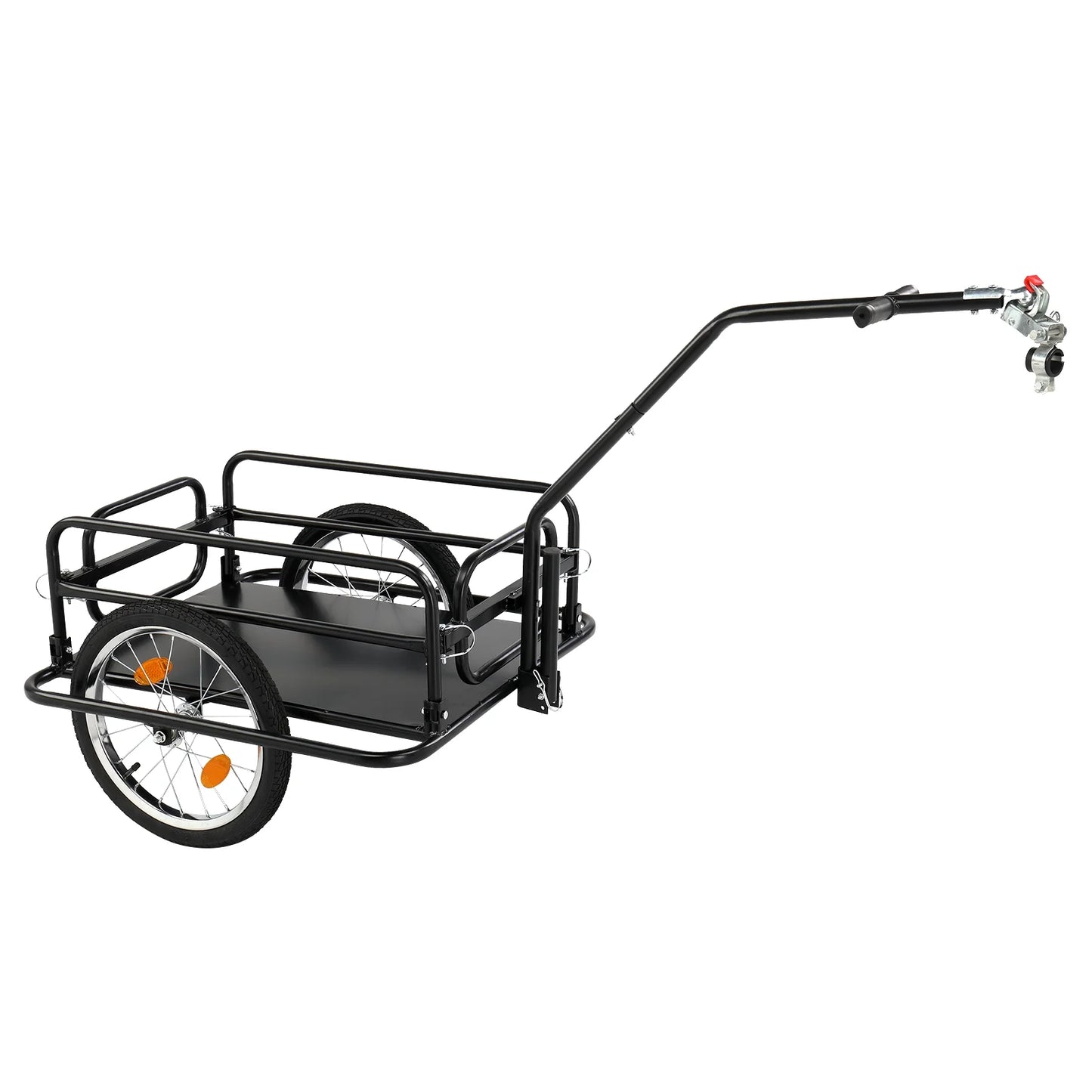 Bike Cargo Trailer, Steel Bicycle Cart, Quick Release Scooter Sports, Black