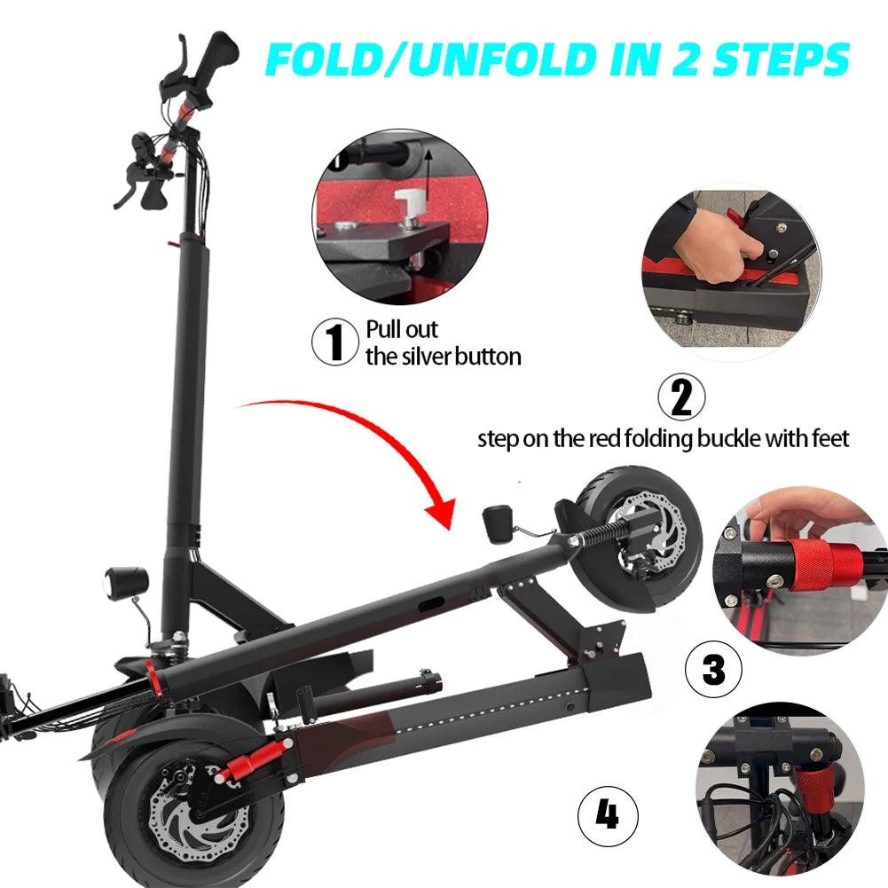 Electric Scooter with Seat for Adults,35 MPH MAX Speed ,1200W Foldable Escooter, 10 Inch Street Tire