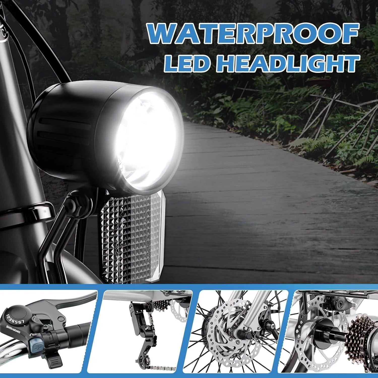 Electric Tricycle for Adults, 350W Electric Trike 7 Speed with 36V Removable Battery, 3 Wheel Electric Bikes for Women Men Seniors, 450Lb, 24/26 Inch Tire