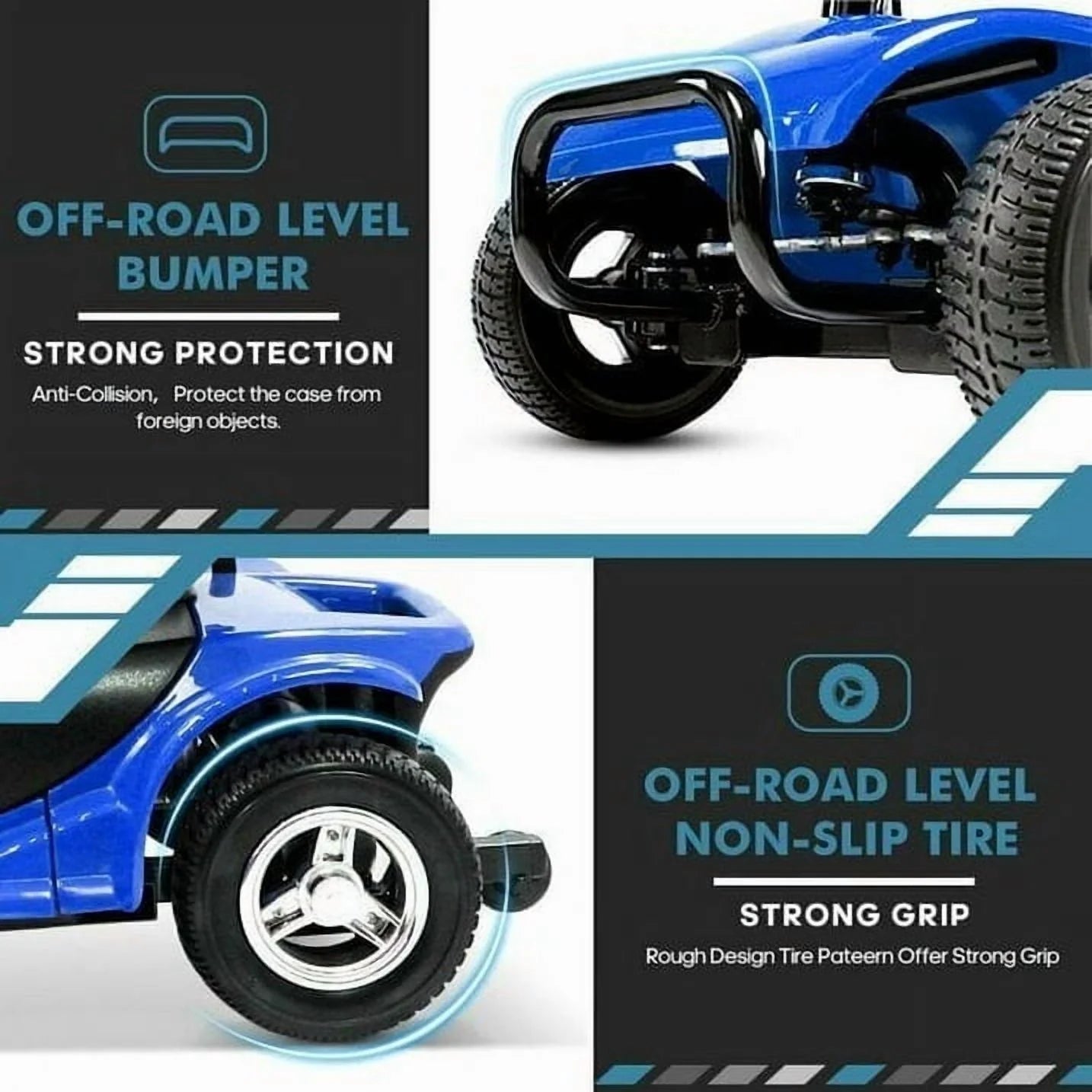 Upgrade 4 Wheels Mobility Scooter for Seniors, Foldable Electric Powered Mobility Wheelchair for Adult, 350Lbs, Blue