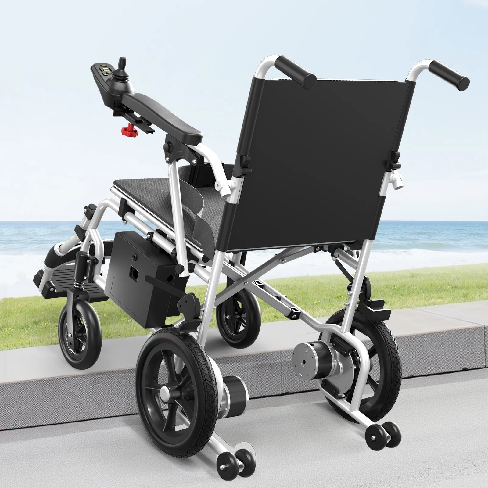 37 Lbs Electric Wheelchair 25+ Miles Long Travel Range, Foldable & Lightweight Motorized Wheelchair with Safety Features Hold up 350Lbs 8-Year Warranty, Ideal for Seniors & Travel