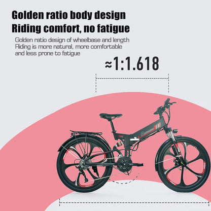 750 W Folding Ebike Lghtweight Electric Bike for Adults, 48V 17AH Foldable Ebike Commuter Electric Bikes with Shimano 27 Speed, Shimano Hydraulic Brakes, UL2849