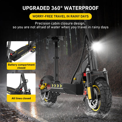 Electric Scooter for Adult with Seat, 800W Foldable City Commuting Escooter, 3 Speeds / 48V 12.5Ah / 28 Mph 30 Miles Range / 330 Lbs Capacity, E-Scooter for Kids 12+