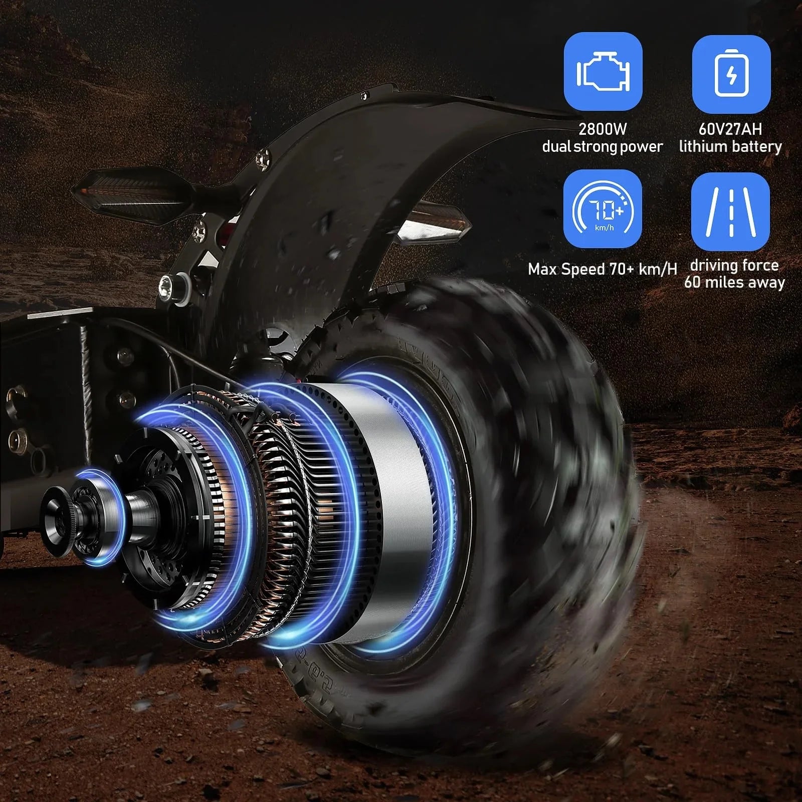 Adult Electric Scooter, Folding Scooter, Dual Motor 60V27AH Battery, Dual Disc Hydraulic Oil Brake, Dual Shock Absorption, with Seat