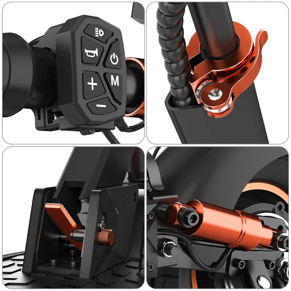 Electric Scooter for Adult Commuters with Seat 800W Foldable Adults Escooter 28 MPH & 20 Miles with 48V 10AH Li-Battery & 10" Off-Road Vacuum Tire,264 Lbs Capacity