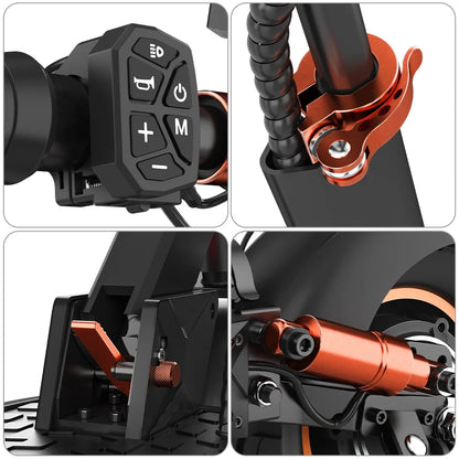 Electric Scooter for Adult Commuters with Seat 800W Foldable Adults Escooter 28 MPH & 20 Miles with 48V 10AH Li-Battery & 10" Off-Road Vacuum Tire,264 Lbs Capacity