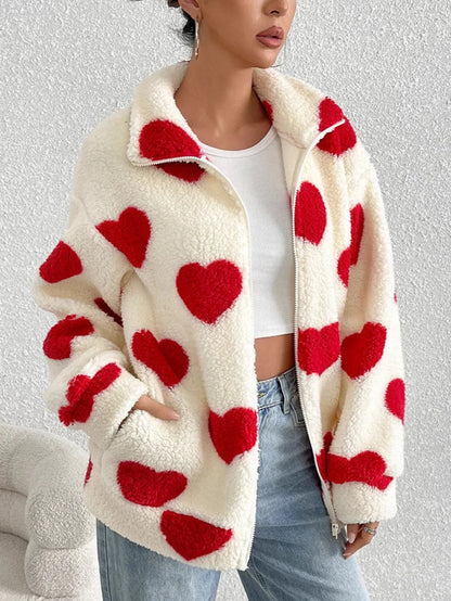 Women Fleece Winter Warm Plush Zipper Jacket,Casual Womens Clothing,Fleece Coat,Winter Clothes for Women Outerwears