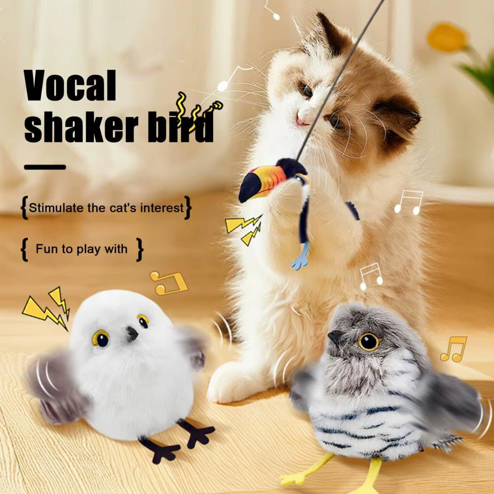 Vibrating Cat Toy with Claw Activation Soft Plush Cat Toy Material Rechargeable Flapping Cat Toys Motion for Indoor for Hunting