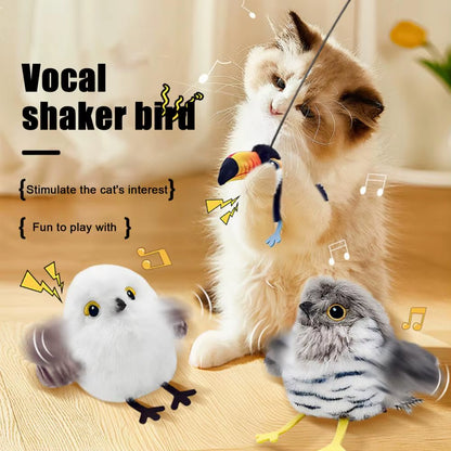 Vibrating Cat Toy with Claw Activation Soft Plush Cat Toy Material Rechargeable Flapping Cat Toys Motion for Indoor for Hunting