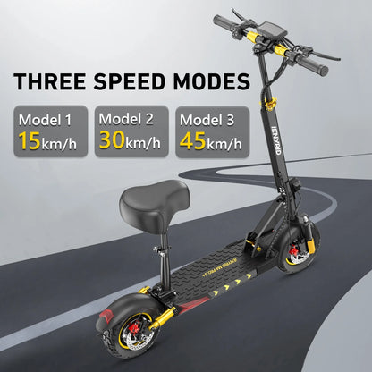 Electric Scooter for Adult with Seat, 800W Foldable City Commuting Escooter, 3 Speeds / 48V 12.5Ah / 28 Mph 30 Miles Range / 330 Lbs Capacity, E-Scooter for Kids 12+