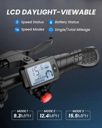 C1 Electric Scooter with Seat, 450W Powerful Motor up to 22 Miles Range, Folding Electric Scooter for Adult Max Speed 15.5Mph, Electric Scooter-Blackfor Commuting with Basket