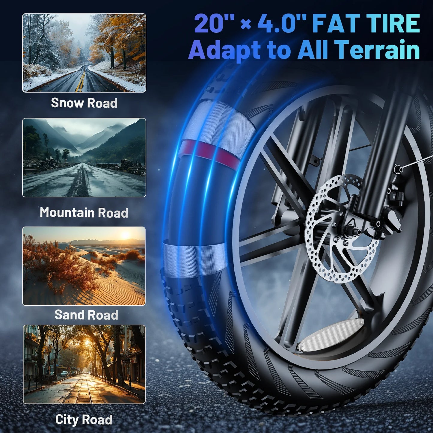 Electric Bike for Adults, 750W Ebike with 48V 20Ah Battery, 31MPH Electric Bicycles, 20'' Fat Tire Ebike, Hydraulic Brake Mountain Bike, 7 Speed Bicicleta Eléctrica Para Adultos, E-Bike UL2849