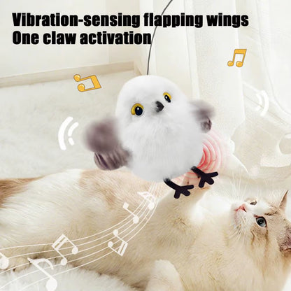 Vibrating Cat Toy with Claw Activation Soft Plush Cat Toy Material Rechargeable Flapping Cat Toys Motion for Indoor for Hunting