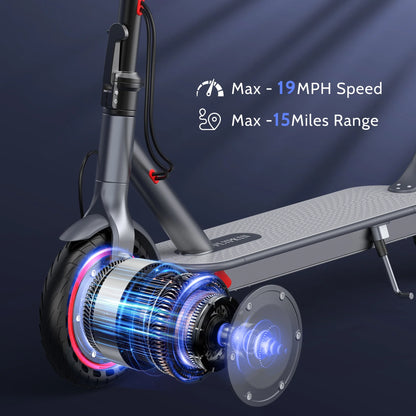 FK007 350W Motor Electric Scooter,19 MPH Top Speed, 21-Mile Range, 8.5”Wear-Resistant Solid Tires, Foldable & Lightweight for Commuting