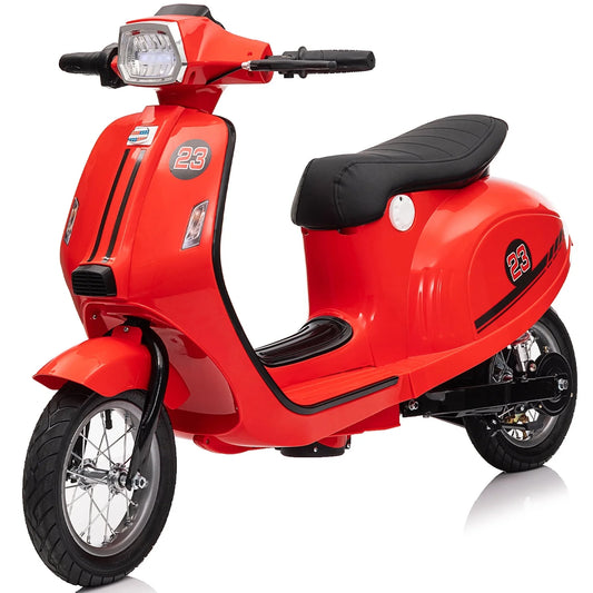 24V Ride on Motorcycle 250W Electric Motorcycle, Max Speed 10 Mph, Twist-Grip Throttle, 2 Speeds, MP3 Player, Bluetooth, Ride on Toy Car for Boys Girls Age 8+, Red