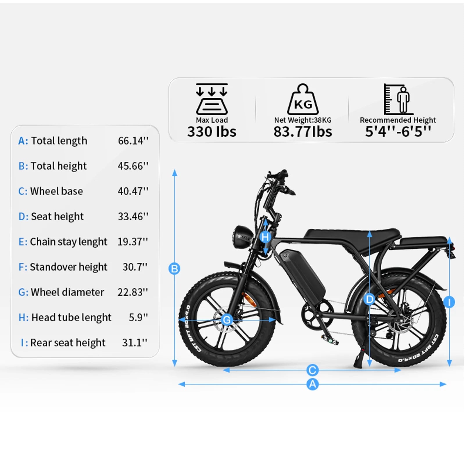 Hipatoo Electric Bike for Adults, 20" Electric Mountain Bike 750W 31MPH, 48V 15Ah Battery, UL2849