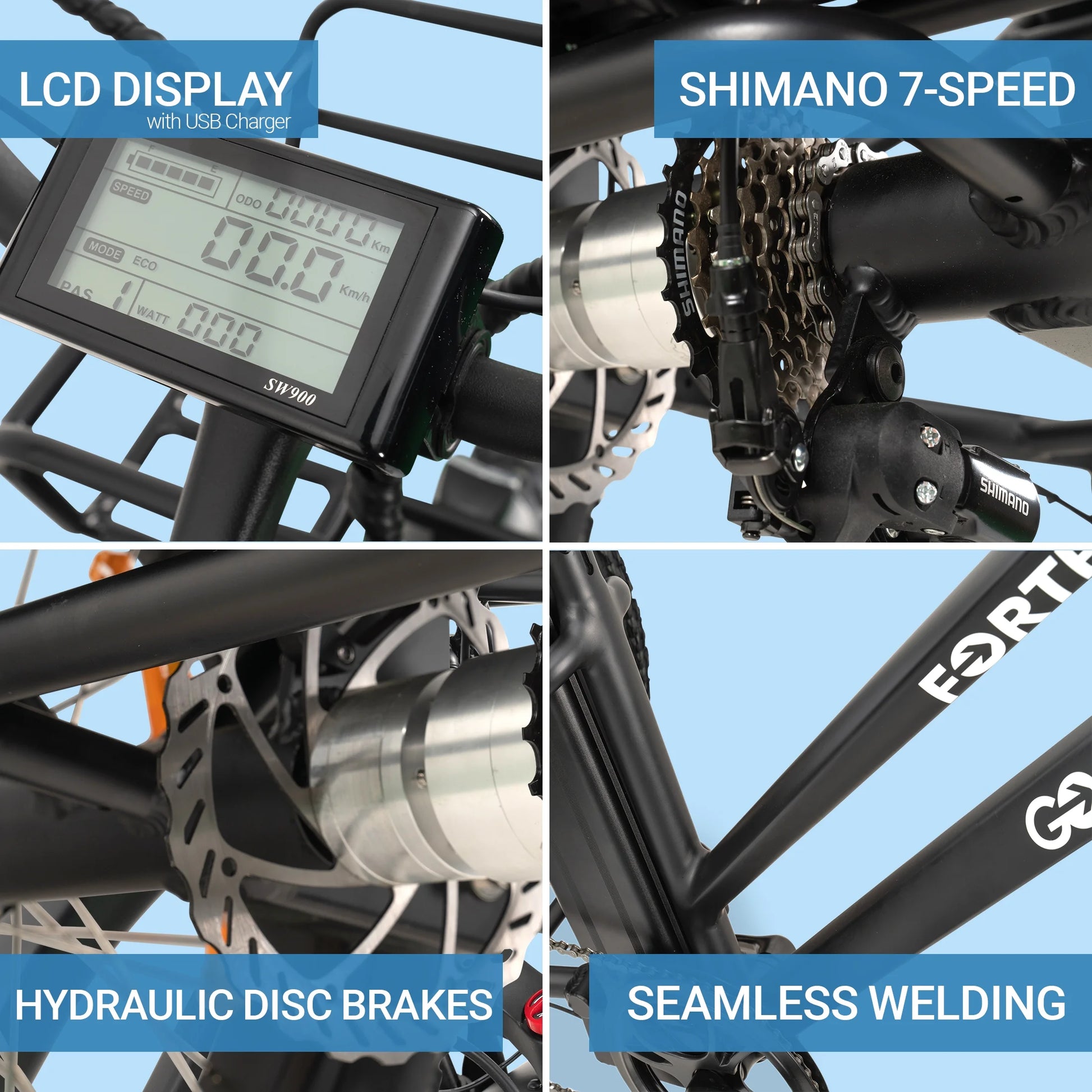 Forte Electric Bike, Electric Tricycle for Adults, Motor Ebikes, 3 Wheel Bicicleta Electrica Para Adultos, 18AH up to 72 Miles per Charge