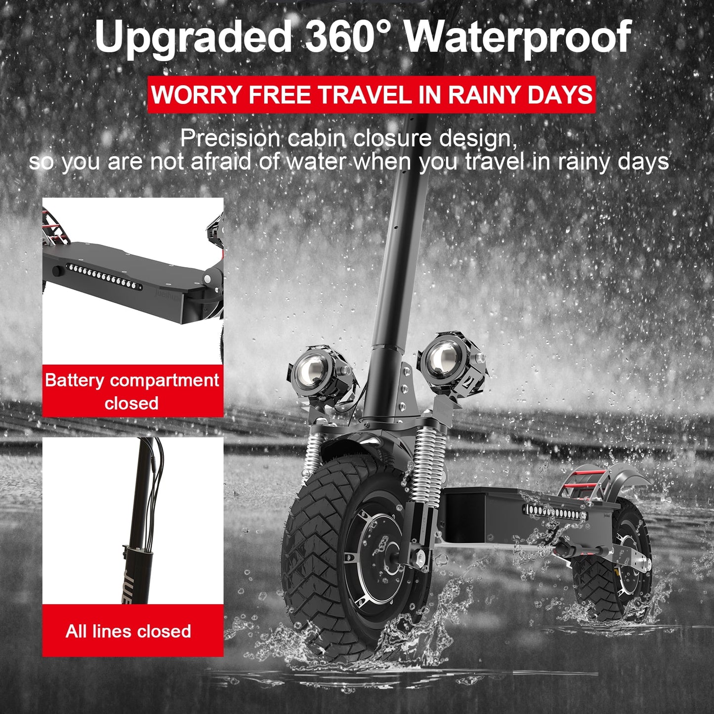 60V Adults Electric Scooter, 3200W Dual Motor up to 45Mph Speed, 50 Miles Max Range with 1200Wh Battery, Dual Disc Brake System and Shock Absorbers