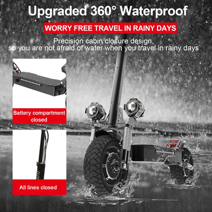 60V Adults Electric Scooter, 3200W Dual Motor up to 45Mph Speed, 50 Miles Max Range with 1200Wh Battery, Dual Disc Brake System and Shock Absorbers