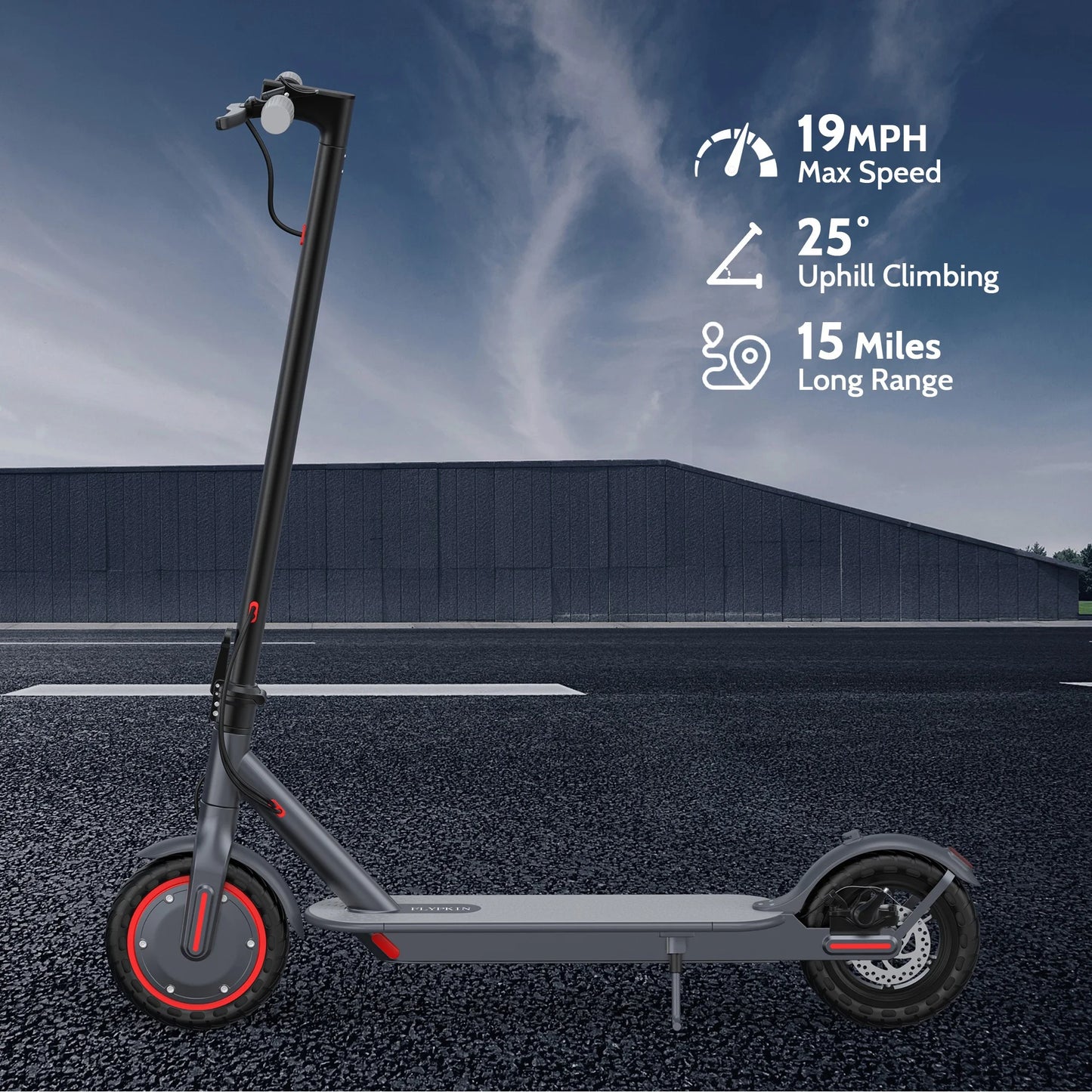FK007 350W Motor Electric Scooter,19 MPH Top Speed, 21-Mile Range, 8.5”Wear-Resistant Solid Tires, Foldable & Lightweight for Commuting