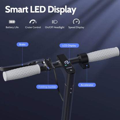 FK007 350W Motor Electric Scooter,19 MPH Top Speed, 21-Mile Range, 8.5”Wear-Resistant Solid Tires, Foldable & Lightweight for Commuting