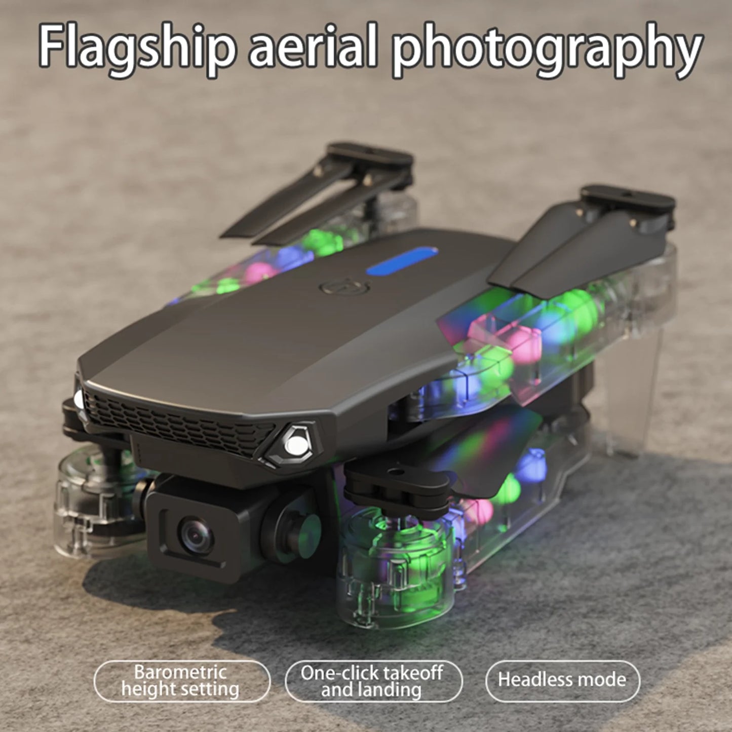 Sales Today Clearance Only, Drones with Camera for Adults 1080P, Wifi FPV Drone, Mini Drones with Transparent LED Folded Arms, 3 Flight Modes, Altitude Hold, Headless Mode, Trajectory Flight