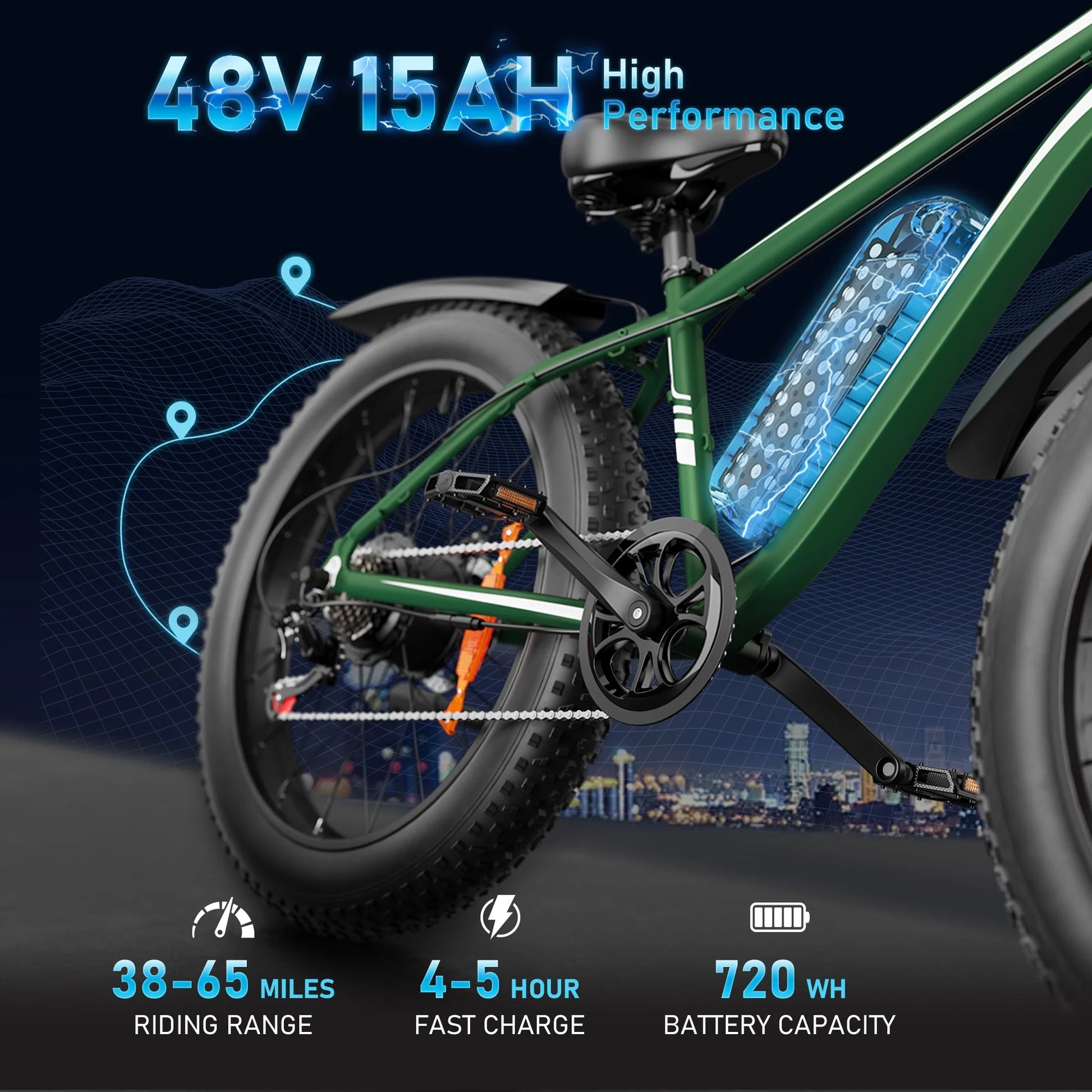 EB26 Electric Bike for Adults Set of 2, 26" Fat Tire E-Mountain Bicycle, 750W Dual Motor 48V 15Ah 7-Speed Ebike UL2849