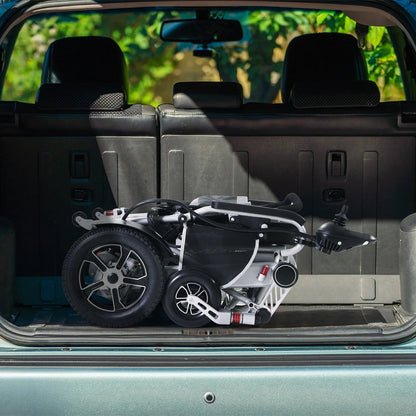 30 Miles Long Travel Range, Electric Wheelchairs for Adults Foldable Lightweight, All Terrain Motorized Wheelchair for Seniors Compact Portable, Two Batteries, Airline Approved