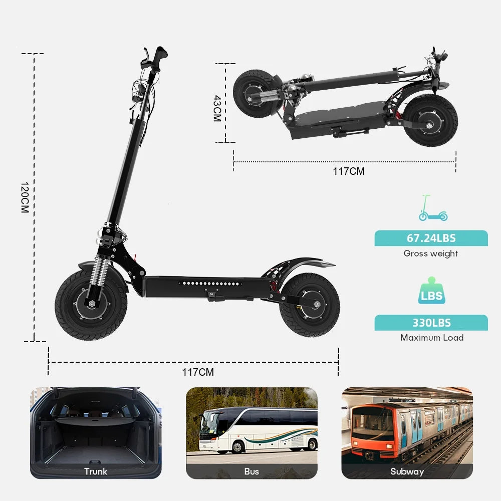 JX760 Electric Scooter, 60V 3200W Dual Motor, up to 46 MPH Speed & 50 Miles, Maximum Load of 330 Pounds Adult Escooter