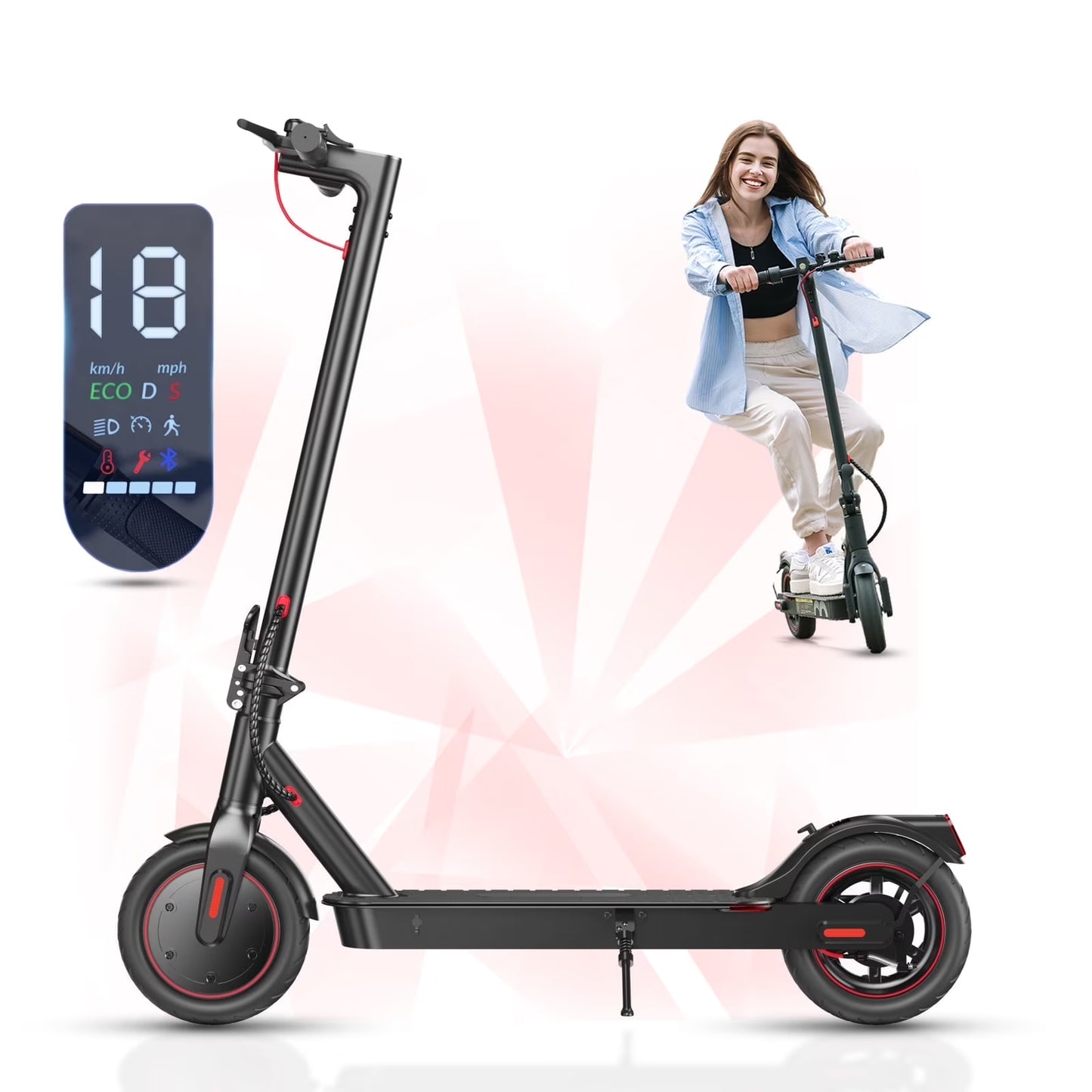 LF3 Electric Scooter for Adults, 350W Motor, Max 18Mph & 21Miles, Commuting Foldable Escooter