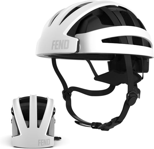 FEND One Foldable Bike Helmet – Patented Smart-Fold 50% Compact Design, Award-Winning Safety CPSC/EN1078 Certified, for Adults, Commuters, E-Bikes, Scooters