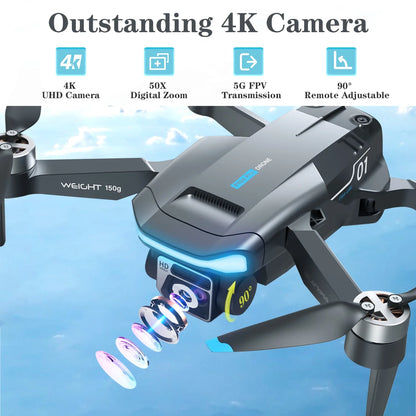 GPS Drones with Camera for Adults, F194 1080HD Foldable Lightweigh Drones Quadcopter for Beginner and Adults, Follow Me, 2 Battery.
