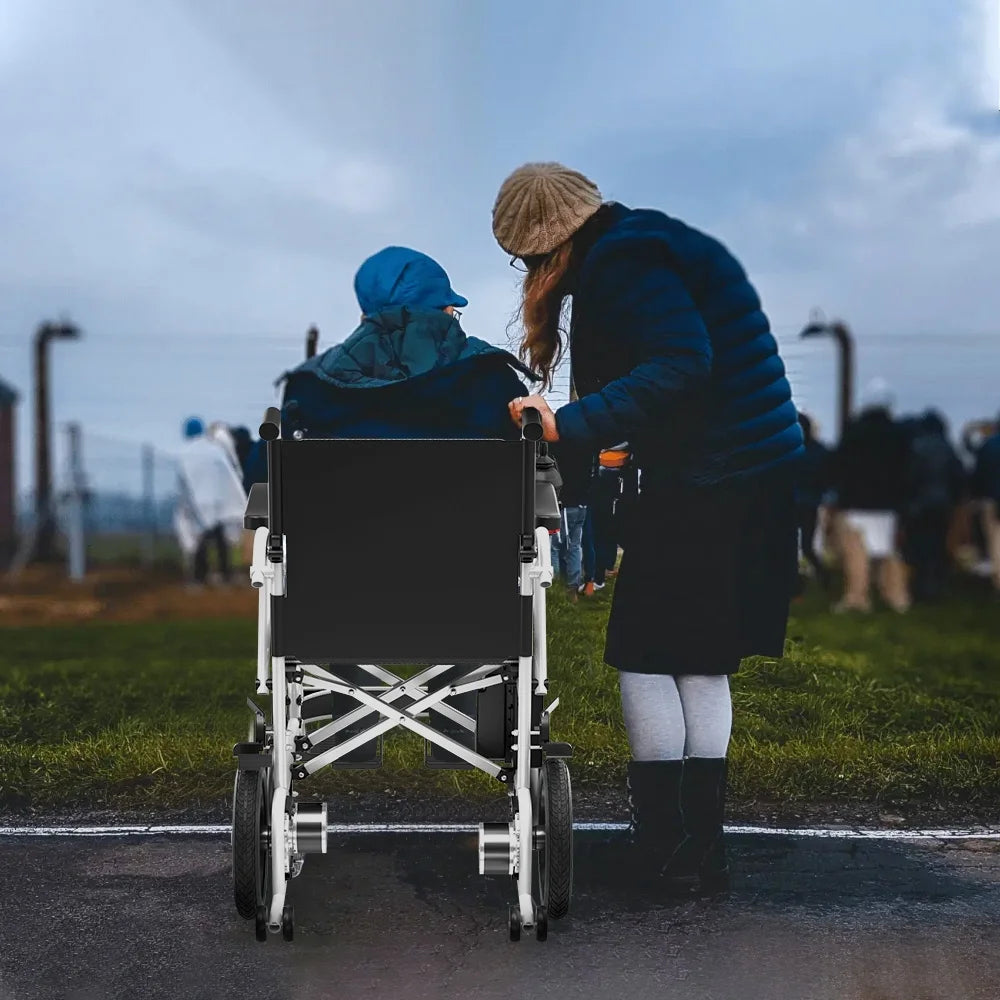 37 Lbs Electric Wheelchair 25+ Miles Long Travel Range, Foldable & Lightweight Motorized Wheelchair with Safety Features Hold up 350Lbs 8-Year Warranty, Ideal for Seniors & Travel
