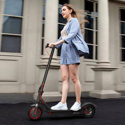 J078 Electric Scooter for Men and Women 8.5" Solid Tire 19Mph Power by 350W Motor Max 21 Mile Range Folding Commuting E Scooter