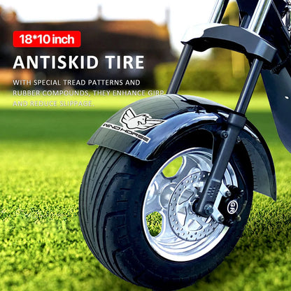 D2 Electric Bike Moped for Adults Fat Tire Golf Cart 2000W Motor 80-Mile Range 20MPH Top Speed Dual Batteries Hydraulic Brakes Motorcycles