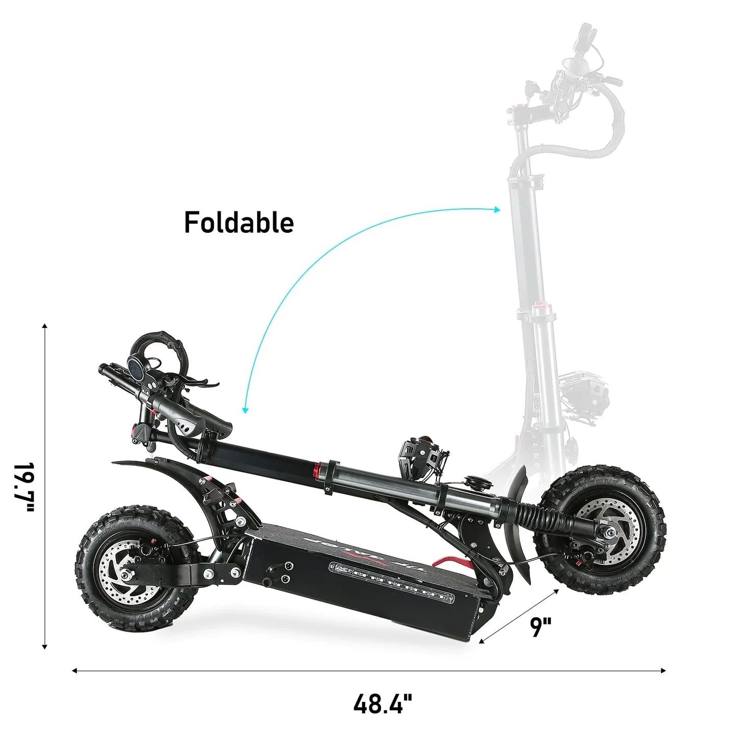 Adult Electric Scooter, Folding Scooter, Dual Motor 60V27AH Battery, Dual Disc Hydraulic Oil Brake, Dual Shock Absorption, with Seat
